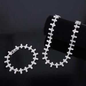 Cross <b>Statement</b> <b>Necklace</b> S925 Silver Rhodium Plated 18K Gold Plated Lab Grown Pave Crystal Hiphop Unisex Wedding Everyday Wear - Product Image 2