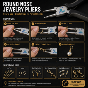 Alicates Profesionales de Punta Redonda para Joyería, Alicates de Acero Inoxidable para Hacer Lazos de Alambre, Herramienta para Hacer Joyería y Abalorios - Product Image 3