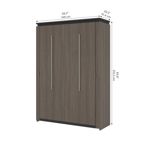 Modern <b>Queen</b> <b>Size</b> Murphy <b>Bed</b> Convertible Wall <b>Bed</b> Space Saving Bedroom Furniture Wood <b>Frame</b> Steel Support Panel Type Plywood - Product Image 6