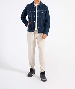 Veste en jean pour homme de qualité supérieure, vente en gros, veste en denim de couleur unie personnalisée, fabricant de vêtements au Pakistan - Product Image 3