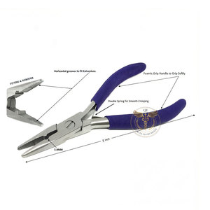 Alicates Profesionales para Extensiones de Cabello con Micro Anillos, Herramienta de Prensado de Acero Inoxidable de 6 Pulgadas con Mango de Goma para Cuentas y Anillos Nano - Product Image 3