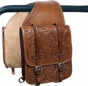 Bolsas de Cuero Repujado con Diseño Floral para Sillín de Montura Occidental, Hechas a Mano, para Equitación de Sendero y Uso en Rancho - Product Image 2