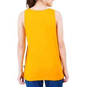 Women's Solid Color Cotton Tank Top O-<b>Neck</b> Sleeveless Casual Vest Breathable Knitted Top Regular Length Yellow - Product Image 6