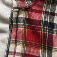 Sweat à capuche réversible oversize en maille gaufrée délavée à l'acide, double fermeture éclair, motif écossais, 100 % coton, pour homme, style streetwear