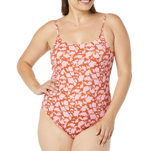 Customised New Women Floral One Piece Swimsuit Square Neck High Waist Stretch Swimwear Spandex Polyester Printed <b>Bathing</b> Suit - Product Image 5