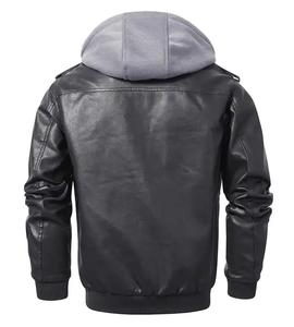 RTS Customized <b>Mens</b> Clothing Natural <b>Sheepskin</b> Winter Leather <b>Jackets</b> With Hooded Motorbike Leather <b>Jackets</b> For <b>Men</b> CP-MLJ-06 - Product Image 2