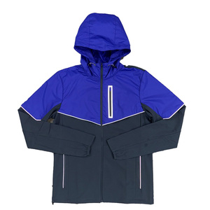 Custom Men's Lightweight Zip-up Casual Sports Running Jacket Waterproof Outdoor Hiking Colour <b>Block</b> Windbreaker Jacket - Product Image 1