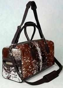 กระเป๋าเดินทางหนังวินเทจลายขนสัตว์ กระเป๋าหนังวัวแบบดัฟเฟิลสำหรับวันหยุดสุดสัปดาห์ กระเป๋าถือขึ้นเครื่อง คุณภาพส่งออก OEM LHTB-0112 - Product Image 6