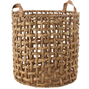 Cesta de Almacenamiento Moderna Tejida a Mano de Jacinto de Agua Natural, Decoración Ecológica para el Hogar, Ideal para Organizar la Sala de Estar - Product Image 3