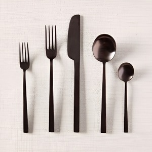 Couverts en acier inoxydable de qualité supérieure, finition noire, polissage miroir, écologiques, pour hôtels, restaurants, écoles - Product Image 3