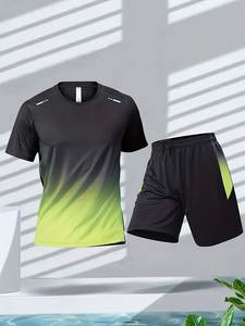 Camiseta Deportiva para Hombre, Degradado, Manga Corta, Secado Rápido, Transpirable, Poliéster, para Entrenamiento, Running, Ropa Deportiva - Product Image 5