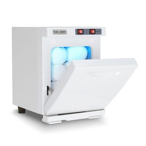 Scaldasalviette Professionale per Massaggi e Trattamenti Viso, Armadietto Riscaldante Nero in Alluminio per Estetiste, Saloni di Bellezza, Spa e Barbieri - Product Image 1