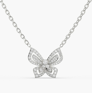 สร้อยคอจี้เพชรแล็บโรสโกลด์ 14KT สำหรับผู้หญิง - Product Image 1