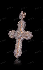 Colgante de cruz de Jesús con incrustaciones de diamantes, colgante de hip hop personalizado para hombre, joyería de hip hop, amuleto de Jesús con incrustaciones de diamantes, colgante de moissanita - Product Image 4