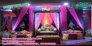 Decoraciones Coloridas para Escenarios de Bodas Indias, Decoración Nocturna para DJ Musulmanes, Decoración Colorida para Bodas Hindúes, Diseño de Escenario para Sangeet en Suiza - Product Image 6