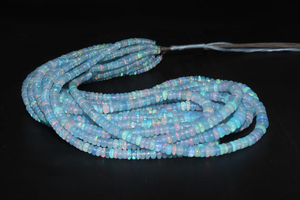 Cuenta Rondelle lisa de ópalo azul de tanzanita Natural de 3-5mm para hacer joyas, cuentas de ópalo de fuego de 16 pulgadas - Product Image 3