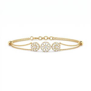 Bracelet unisexe en or blanc plaqué or avec diamants taille brillant, certifié IGI, style tendance, pour mariage - Jewellery Planet - Product Image 2