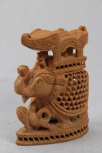 Hand Carved Wooden <b>Elephant</b> Sculpture Antique Style Animal Figurine Engraved <b>Decorative</b> Craft for Home Gift - Product Image 1