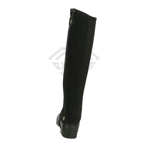 Leather Equestrian Horse Riding <b>Half</b> <b>Chaps</b> Leg Cover Protector Best Size Leather <b>Half</b> Leather <b>Chaps</b> Cheap Price OEM Custom - Product Image 2