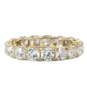 Bague de mariage étincelante en or massif 9K 10K 14K 18K avec diamant de laboratoire taille brillant coussin, bague de fiançailles pleine et infinie - Product Image 2