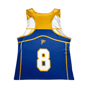 Maillots de lacrosse réversibles pour femmes, impression personnalisée sur le devant, logo personnalisé, séchage rapide, tissu en maille 220g, col en V, sans manches, dos nageur - Product Image 4