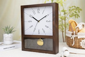 Horloge murale en bois minimaliste rectangulaire à mouvement mécanique, affichage des aiguilles, silencieuse, sans tic-tac, sonnerie horaire - Product Image 4