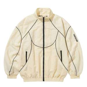 Custom Polyester Windbreaker Tracksuit With Adjustable Hood And Custom Design Windbreaker <b>Jacket</b> Set For Fitness Training - Product Image 3