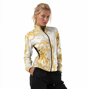 Women Cropped Sublimation Training <b>Jacket</b> Women <b>Workout</b> Fitness <b>Jackets</b> Ladies Stand Collar Crop Sports <b>Jackets</b> Women's - Product Image 2