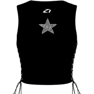 Trendy Sexy Women <b>Rhinestone</b> Star Lace Up Crop Tank <b>Top</b> Slim Fit Streetwear Fashion Apparel Wholesale Women's Shirts Supplier - Product Image 5