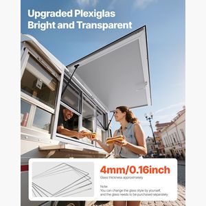 Finestra di Servizio in Lega di Alluminio 60x36 Pollici per Food Truck, Angolo di 85 Gradi, con 6 Funzioni Scorrevoli - Product Image 2