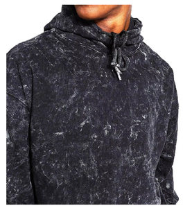 Heavyweight Custom Vintage <b>Zip</b> Acid Wash Pullover Distressed Pocket Hoodies Men Oversized Fleece Eco-Friendly 350g Front Logo - Product Image 4