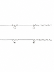 925 Sterling Silver Heart Charm <b>Anklet</b> for Women High Polish Minimalist Dangle Design Daily Wear Beach Party Anniversary - Product Image 4