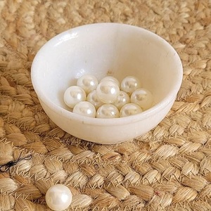 <b>White</b> Modern Marble Bowl Pot for Kitchen Serving Home Decoration Multi-Functional Ramadan Diwali New Year Wedding Events - Product Image 1