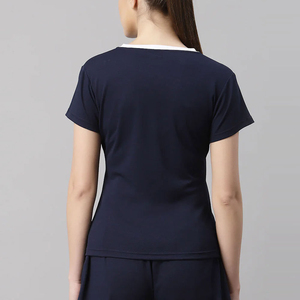 เสื้อยืดแฟชั่นคอกลมแขนสั้นทรงหลวมโอเวอร์ไซส์สำหรับผู้หญิง ผ้าฝ้าย 100% เป็นมิตรกับสิ่งแวดล้อม เหมาะสำหรับฤดูร้อน - Product Image 2