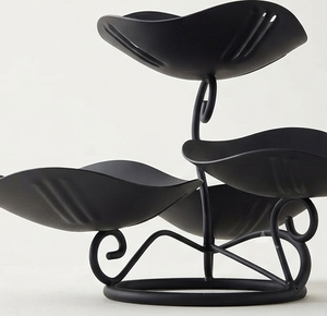 Panier à fruits en métal à 3 niveaux, design géométrique, organisateur de rangement noir pour la cuisine, porte-fruits décoratif - Product Image 4