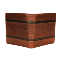 Dompet Lipat dua RFID pria, kulit sapi asli ramping Premium, penutupan lipat panjang pendek dengan Logo kustom