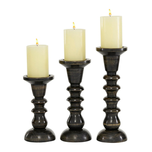 Low Price Custom Logo Christmas Lighting Decorative <b>Wooden</b> Candle <b>Holder</b> Set of 3 Dark Brown Mango Wood <b>Candlestick</b> <b>Holders</b> Sale - Product Image 5