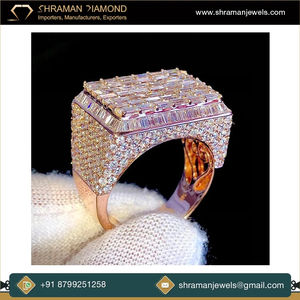 Anillo de Hip Hop Personalizado para Raperos, con Diamantes Moissanite Baguette, para Boda, Compromiso, Fiesta, Plata 925, Bañado en Rodio, Joyería Fina para Hombre - Product Image 6