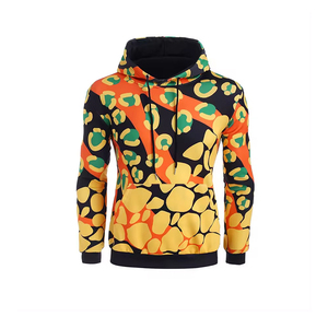 Men's Hooded Sweatshirt Abstract Print Regular Fit Casual Autumn Knitted Polyester Breathable Front Pocket Design - Product Image 1