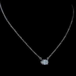 Modern Fine Jewelry Amazing Oval Cut 1Ct Natural Diamond Pendant in 14K Gold with a Sleek Fancy Natural Diamond & Bright G Color - Product Image 5