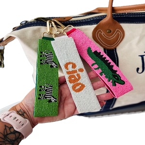 Colorful Crystal Beaded Embroidery Cartoon Woven Wristlet Keychain Fashion Accessory Luxury Seed Beads Color Changing <b>Cat</b> - Product Image 5