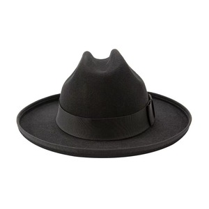 Sombrero de mujer personalizable para primavera/verano, de lana australiana, con cintas negras y cadena, ala ancha, para fiestas, sombrero sólido de EVA - Product Image 6