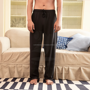 2025 Mens Blank Customized Premium Cotton Loose Sweatpants Winter Wholesale Flat Drawstring Training Unisex <b>Trousers</b> Embroidered - Product Image 1