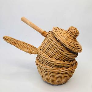 Juguetes de cocina para niños, accesorios de cocina de ratán natural, juego de cocinar y servir, utensilios de cocina de madera. - Product Image 4