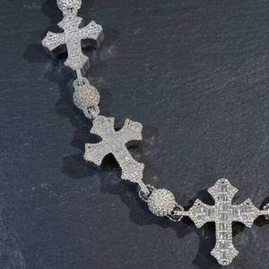 Custom Bead <b>Chain</b> <b>Cross</b> Design Iced Out 925 Silver VVS Moissanite Diamond Hip Hop Jewelry Necklace For Men Available for sale - Product Image 5