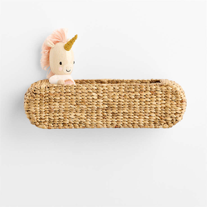 Étagères murales en jacinthe d'eau style ferme pour chambre d'enfant, étagère à livres, étagères murales pour bacs de rangement, fabriquées au Vietnam - Product Image 1