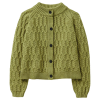 Pull en tricot côtelé personnalisé pour femme, manches chauve-souris, fermeture éclair, double boutonnage sur le devant, élégant, col rond, manches longues, décontracté