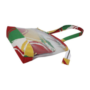 Sac fourre-tout transparent personnalisé en PVC imperméable avec poignée en toile, pochette transparente et sac cosmétique en jute avec fermeture éclair - Product Image 5