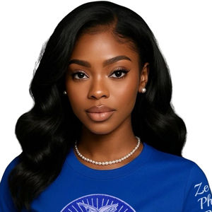 เสื้อยืด Zeta Shield Chenille สีน้ำเงิน ปักลายสีขาว ตราสัญลักษณ์ชมรม ชุดนักศึกษา ผ้าฝ้าย ลายปักสำหรับผู้หญิง - Product Image 4