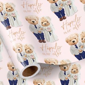 Adorabile Rotolo di Carta da Regalo Mini con Design Orsetto, Carta da Imballaggio Rosa Carina per Coppie con Concetto 'Fino alla Fine dei Tempi' - Product Image 2